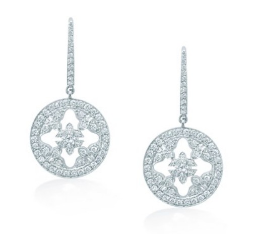 Mappin & Webb white gold and diamonds drop earrings