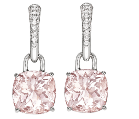 Kiki McDonough "Kiki Classic" Morganite and Diamond Earrings
