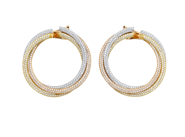 Cartier boucles d'oreilles diamants Trinity