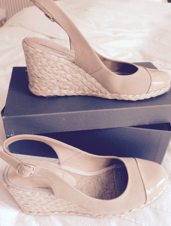 Wedge Chay Pied A Terre toile bout cuir pointure 40 vendues avec la boîte 55€